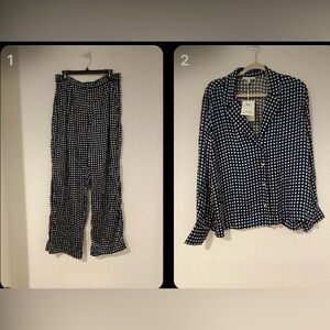Free assembly. Navy and White Checkered Pajama Set new